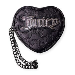 Juicy Couture String Of Pearls Zip Around Wristlet‎ Heart Wallet Y2K VTG